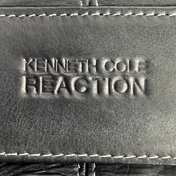 Kenneth Cole Leather and Canvas Crossbody Messenger Laptop Bag